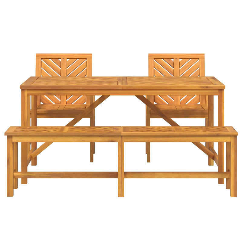 Set de masă pentru grădină 4 buc. Maro Lemn Solid de Acacia