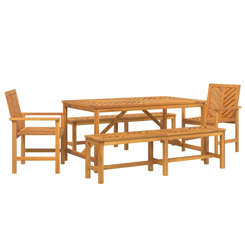 Set de masă pentru grădină 5 buc. Maro Lemn Solid de Acacia