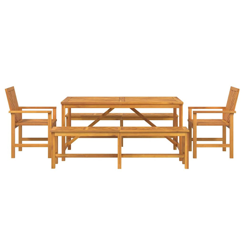 Set de masă pentru grădină 5 buc. Maro Lemn Solid de Acacia