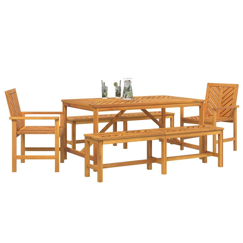 Set de masă pentru grădină 5 buc. Maro Lemn Solid de Acacia