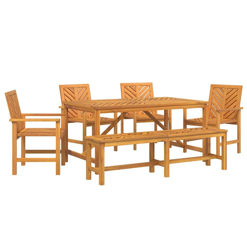 Set de masă pentru grădină 6 buc. Maro Lemn Solid de Acacia