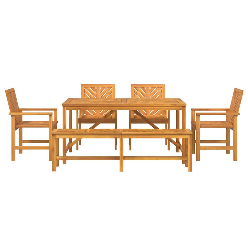 Set de masă pentru grădină 6 buc. Maro Lemn Solid de Acacia