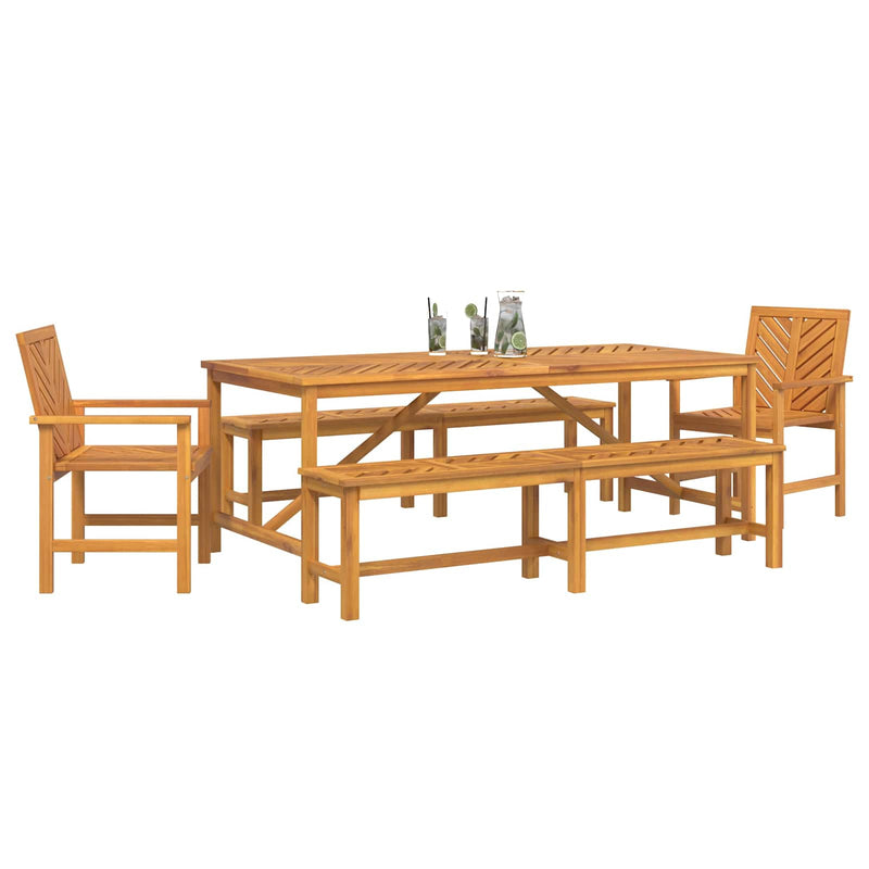 Set de masă pentru grădină 5 buc. Maro Lemn Solid de Acacia