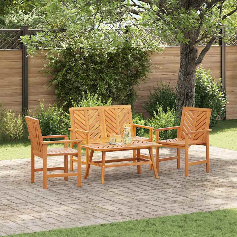 Set de lounge pentru grădină 4 buc. Maro Lemn Solid de Acacia