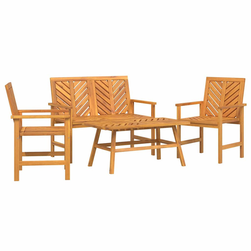 Set de lounge pentru grădină 4 buc. Maro Lemn Solid de Acacia
