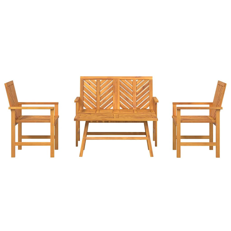 Set de lounge pentru grădină 4 buc. Maro Lemn Solid de Acacia