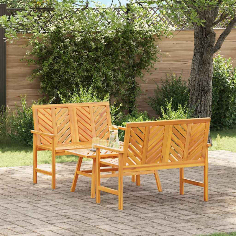 Set de lounge pentru grădină 3 buc. Maro Lemn Solid de Acacia