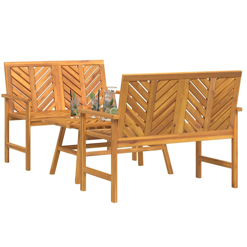 Set de lounge pentru grădină 3 buc. Maro Lemn Solid de Acacia
