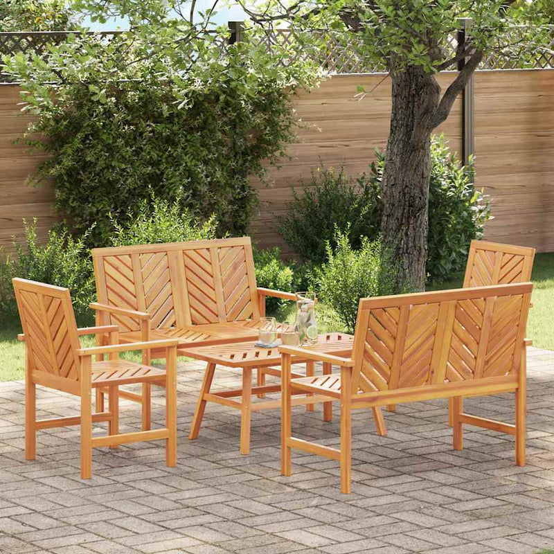 Set de lounge pentru grădină 5 buc. Maro Lemn Solid de Acacia