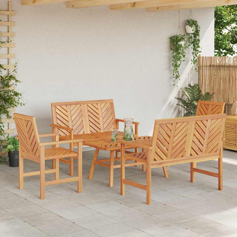 Set de lounge pentru grădină 5 buc. Maro Lemn Solid de Acacia