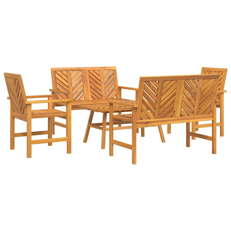 Set de lounge pentru grădină 5 buc. Maro Lemn Solid de Acacia