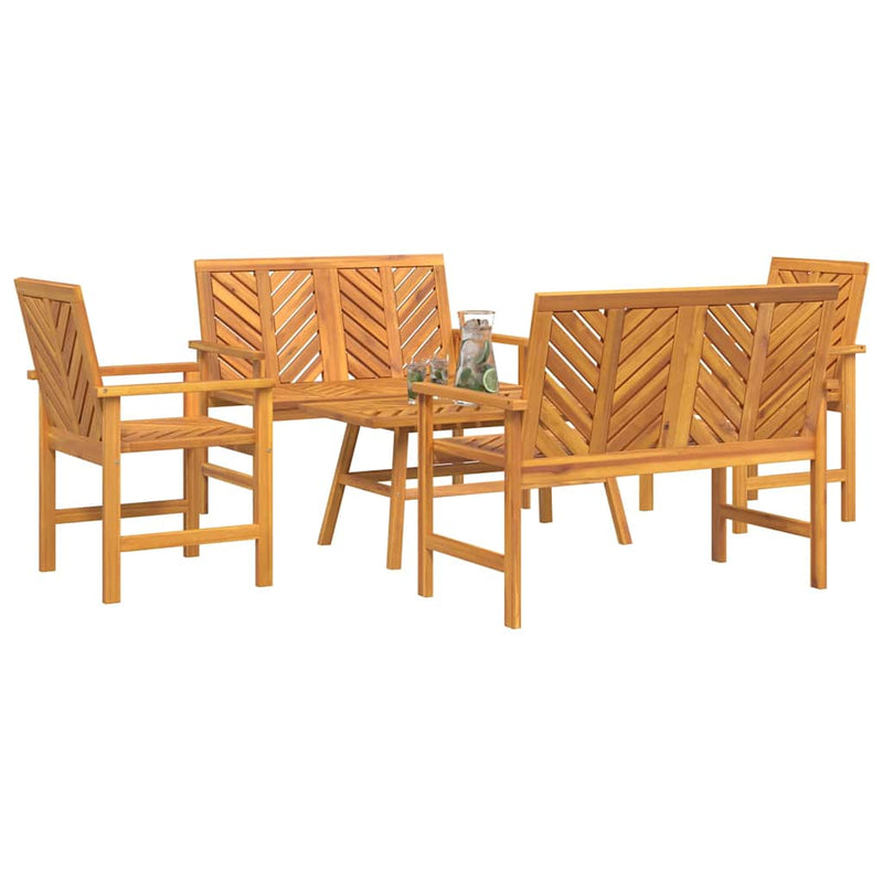 Set de lounge pentru grădină 5 buc. Maro Lemn Solid de Acacia