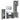 Set mobilier de baie, 4 piese, gri sonoma, lemn prelucrat