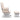 Scaun glisant cu taburet, roz deschis, material textil
