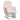Scaun glisant cu taburet, roz deschis, material textil