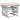 Scaun glisant cu taburet, roz deschis, material textil