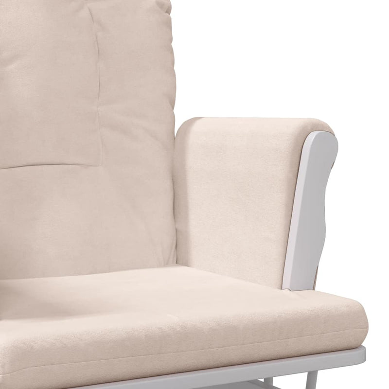 Scaun glisant cu taburet, roz deschis, material textil