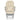 Scaun glisant cu taburet, alb crem, material textil