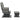 Scaun glisant cu taburet, gri deschis, material textil