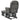 Scaun glisant cu taburet, gri deschis, material textil