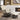 Scaun glisant cu taburet, alb crem, material textil