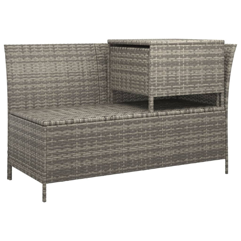 Set mobilier de grădină cu perne, 3 piese, gri, poliratan