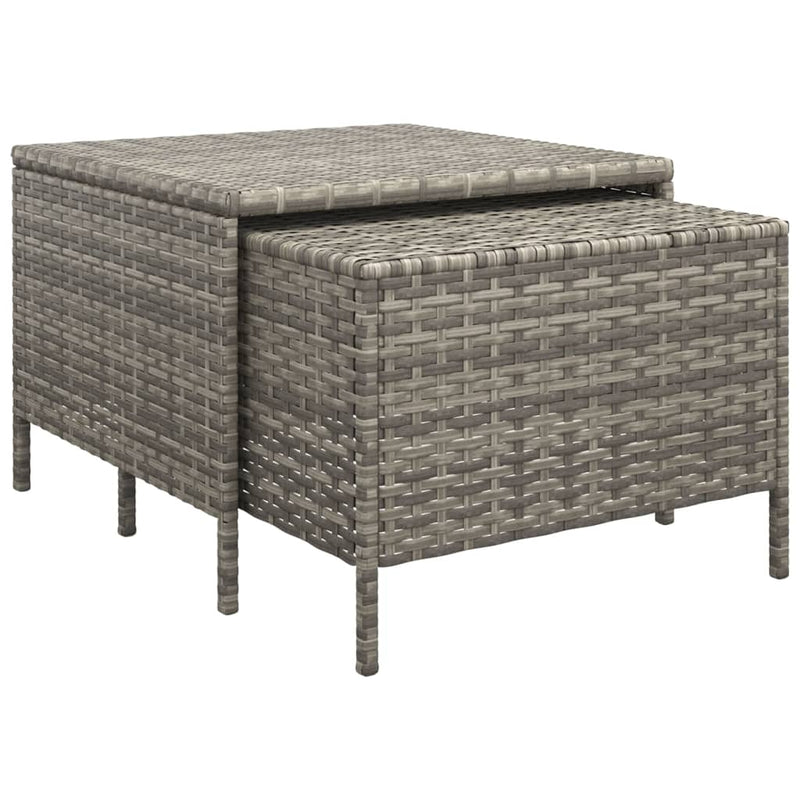 Set mobilier de grădină cu perne, 3 piese, gri, poliratan