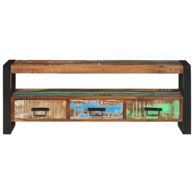 Comodă TV, 120x30x45 cm, lemn masiv reciclat