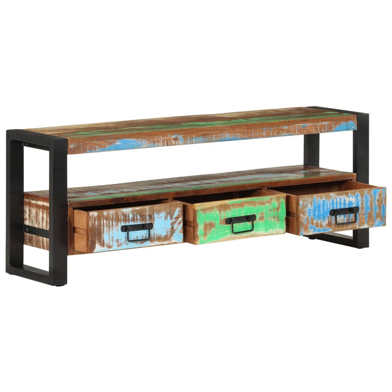 Comodă TV, 120x30x45 cm, lemn masiv reciclat