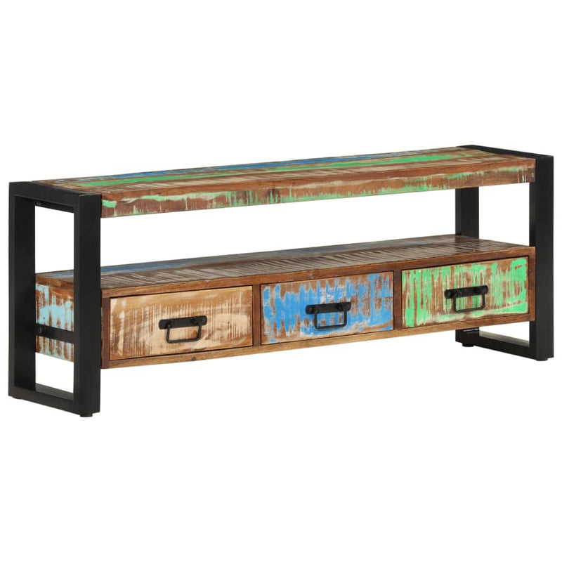 Comodă TV, 120x30x45 cm, lemn masiv reciclat