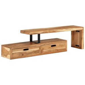 Comodă TV (118-200) x 30 x 40 cm, lemn masiv de acacia