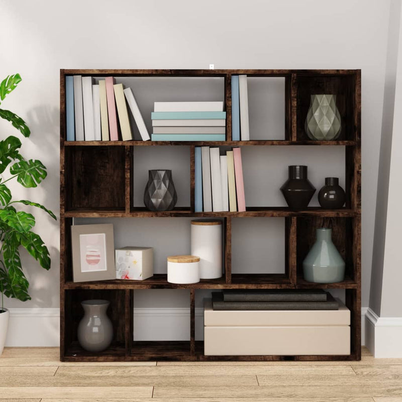 Bibliotecă/Separator de cameră, stejar fumuriu, 105x24x102 cm