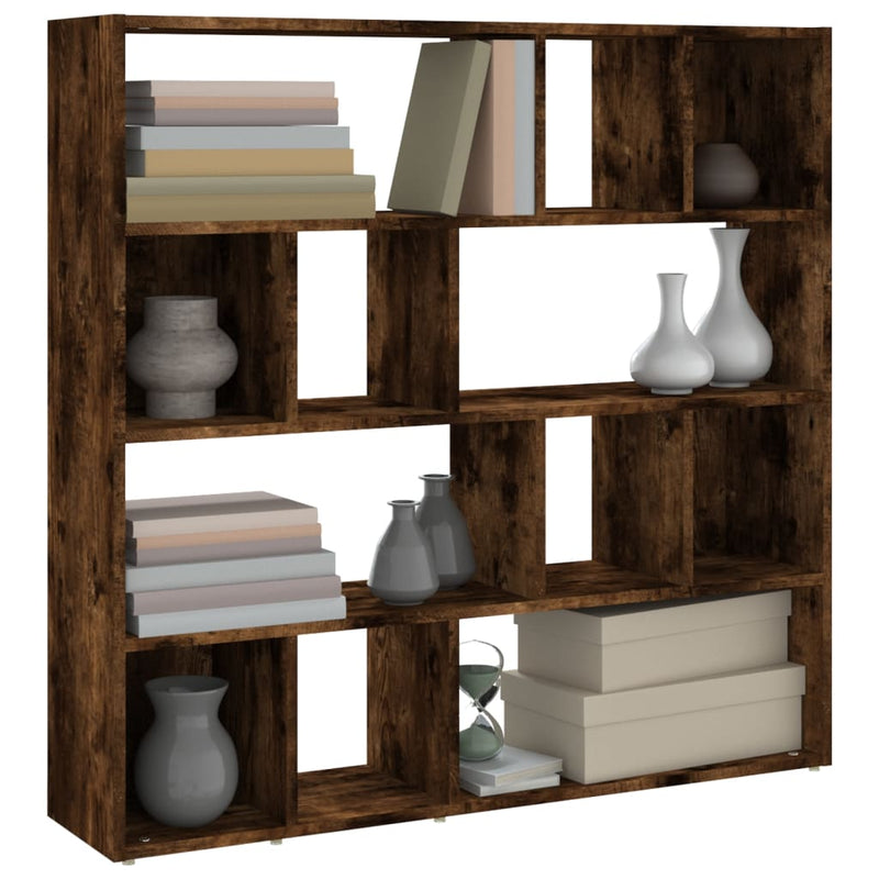 Bibliotecă/Separator de cameră, stejar fumuriu, 105x24x102 cm