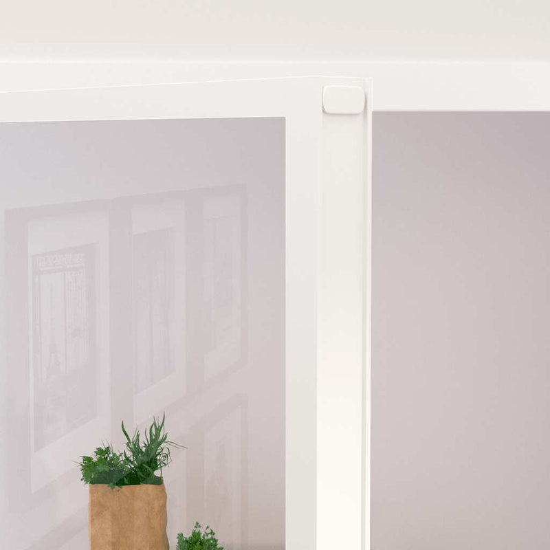 Ușă de interior alb 83x201,5 cm sticlă securiz. / aluminiu slim