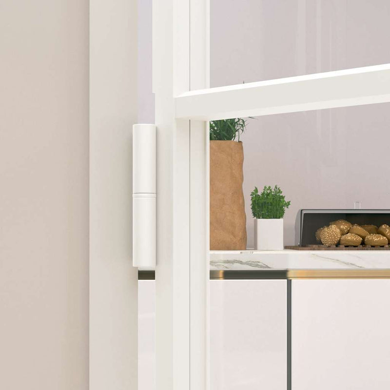 Ușă de interior alb 83x201,5 cm sticlă securiz. / aluminiu slim