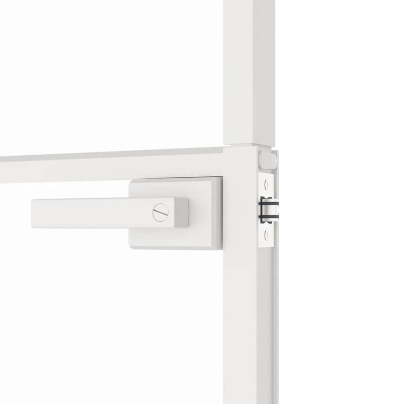 Ușă de interior alb 83x201,5 cm sticlă securiz. / aluminiu slim