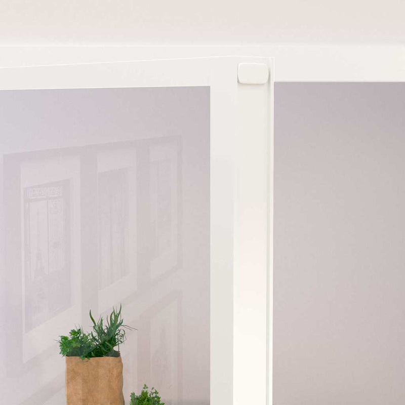 Ușă de interior alb 76x201,5 cm sticlă securiz. / aluminiu slim