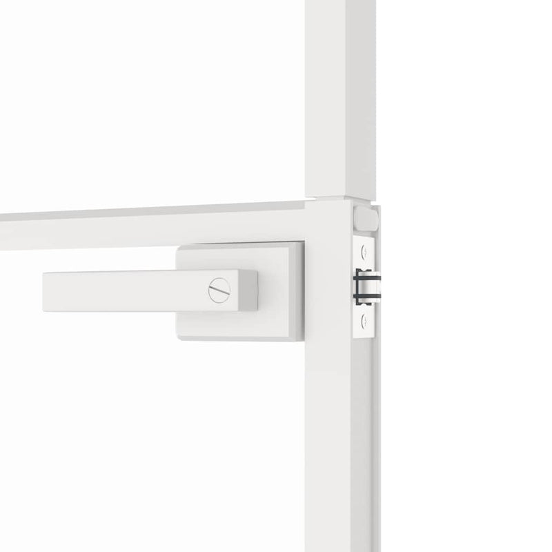 Ușă de interior alb 76x201,5 cm sticlă securiz. / aluminiu slim