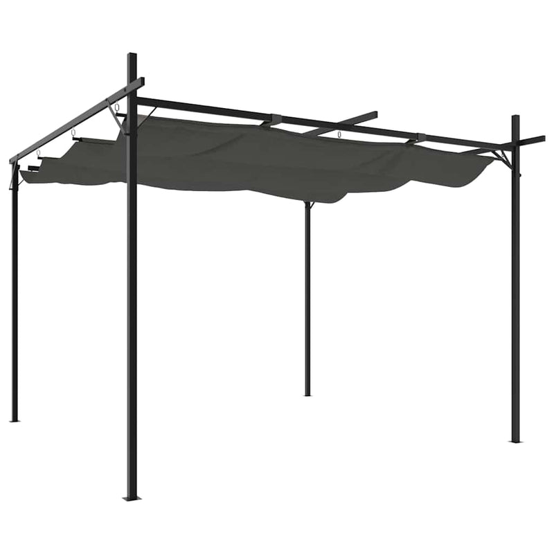 Pergola cu acoperiș retractabil, antracit, 295x292x230 cm