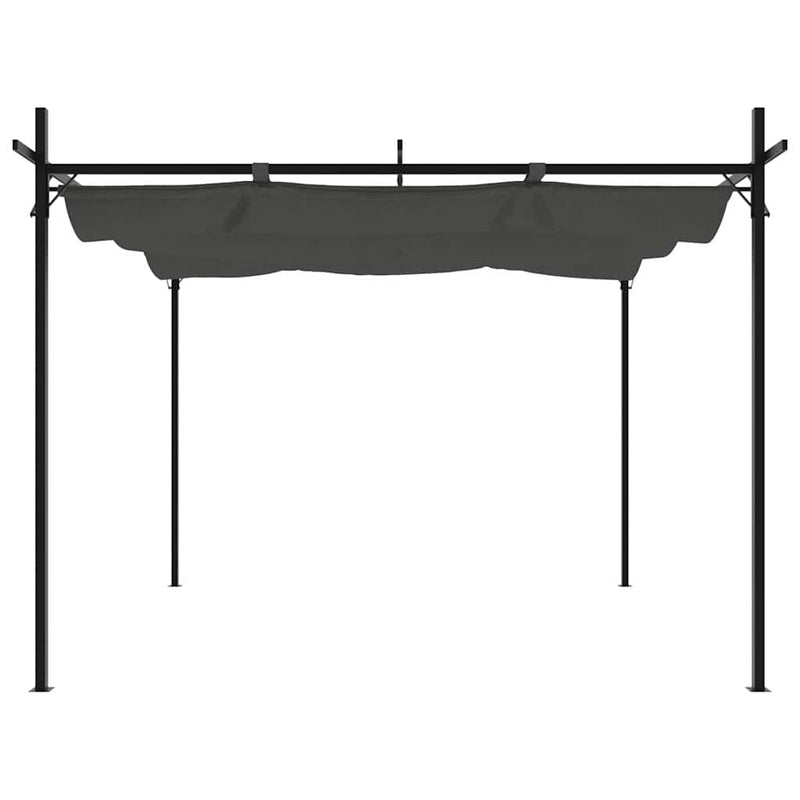 Pergola cu acoperiș retractabil, antracit, 295x292x230 cm