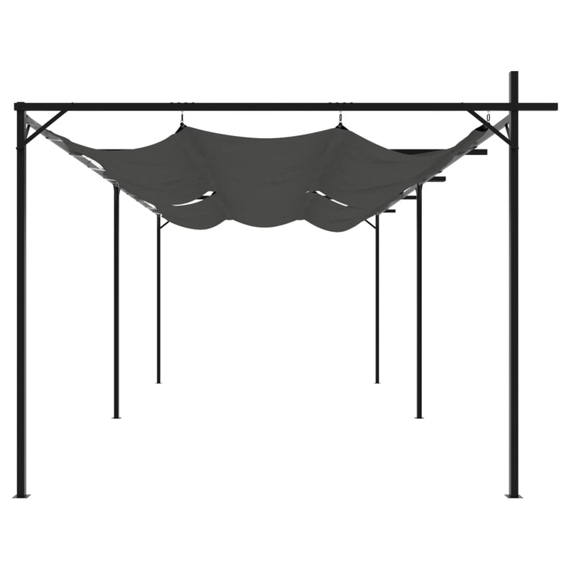 Pergola cu acoperiș retractabil, antracit, 589x292x230 cm