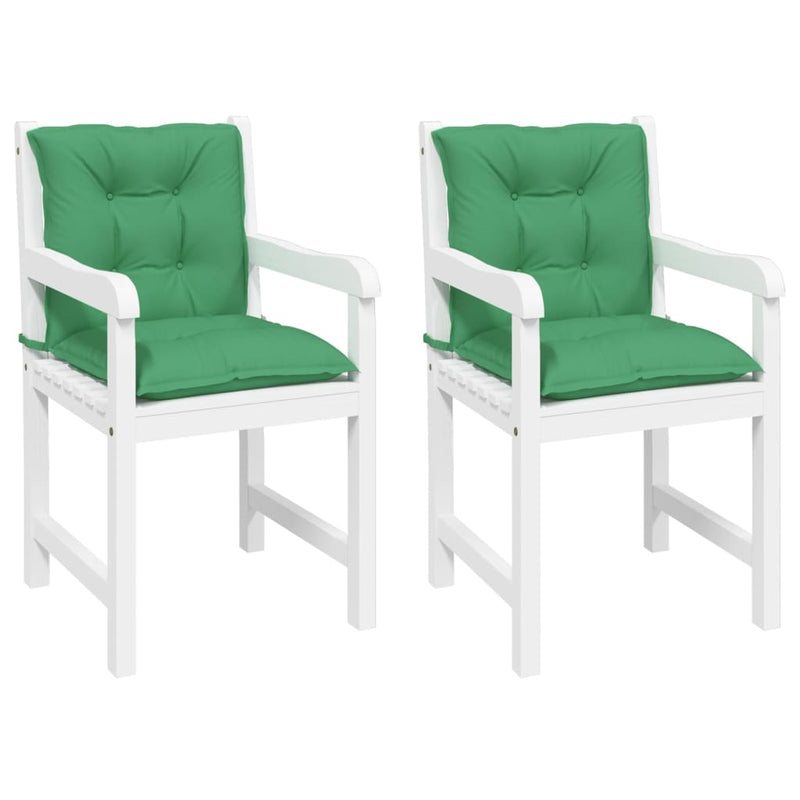 Perne scaun cu spătar mic, 2 buc., verde, 100x50x7 cm, textil