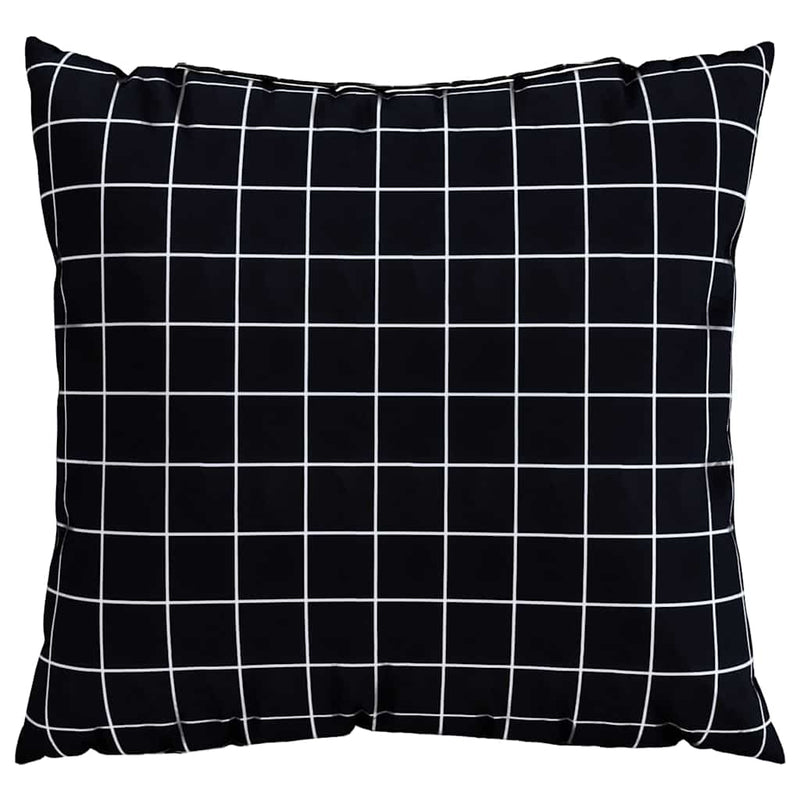 Perne decorative 4 buc. Material din poliester Carouri Negre