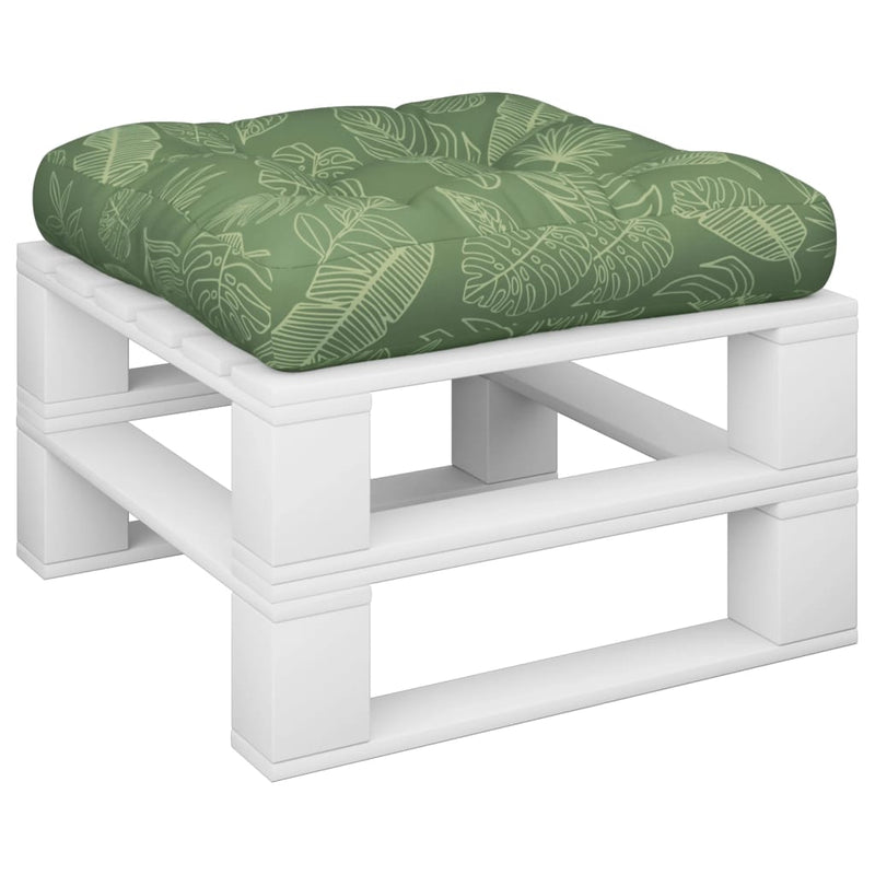 Pernă de paleți, model frunze, 50x50x12 cm, textil