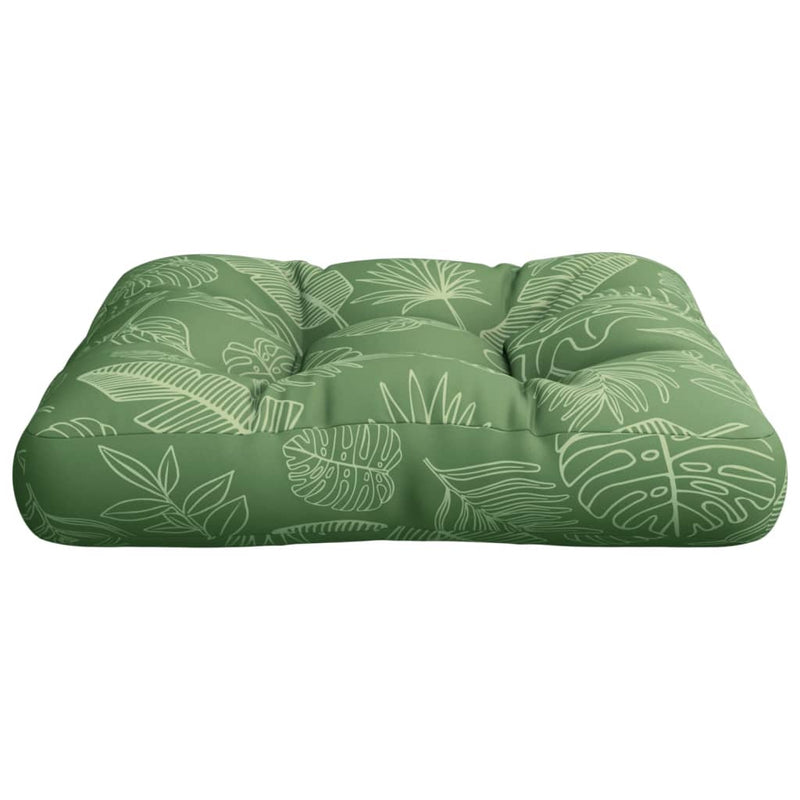 Pernă de paleți, model frunze, 60x60x12 cm, textil