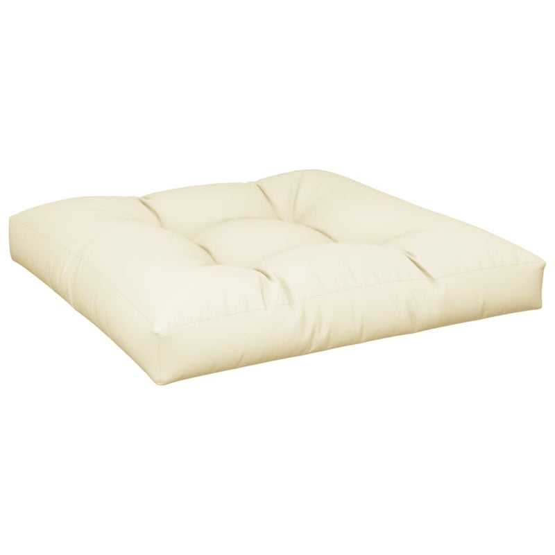 Pernă pentru paleți, crem, 80x80x12 cm, material textil