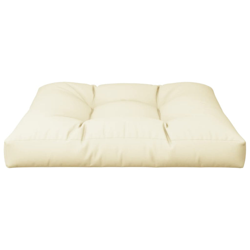 Pernă pentru paleți, crem, 80x80x12 cm, material textil