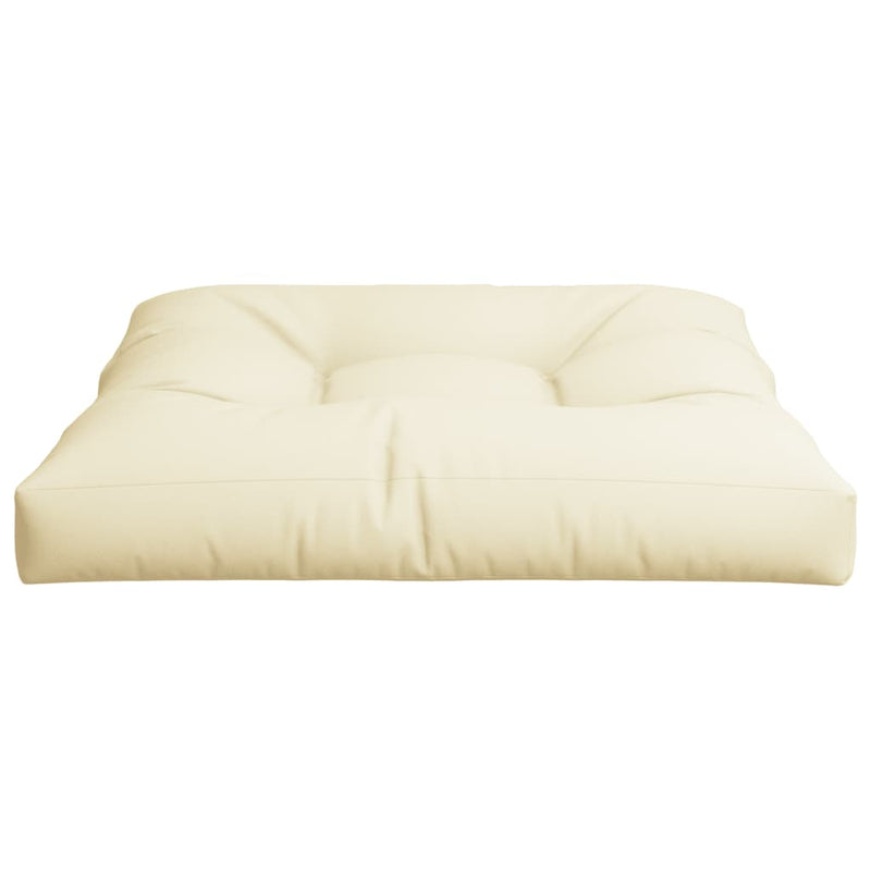 Pernă pentru paleți, crem, 80x80x12 cm, material textil