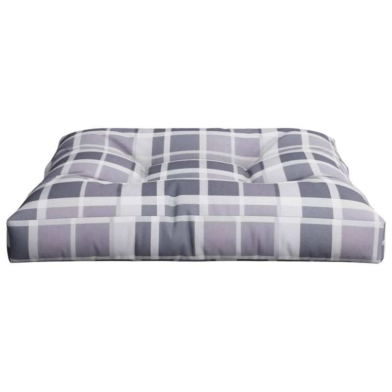 Pernă de paleți, gri carouri, 80x80x12 cm, material textil