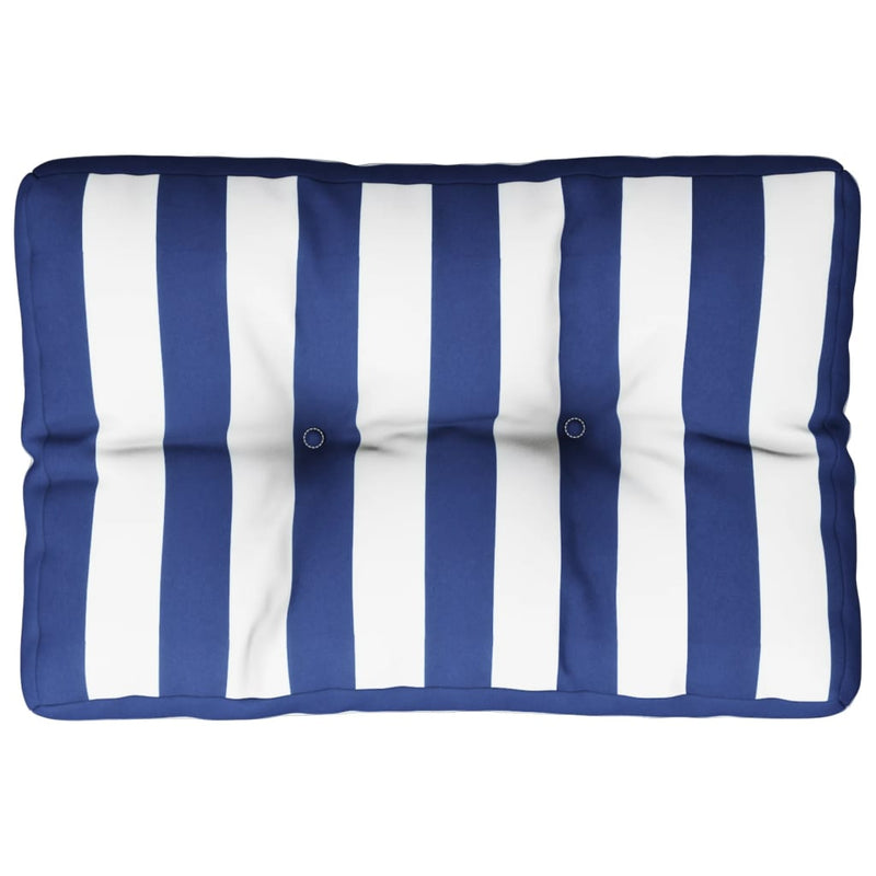 Pernă de paleți, dungi albastru/alb, 50x40x12 cm, textil